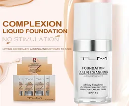 TLM 30ml Sihirli Renk Değiştiren Sıvı Foundation OilControl Yüz Kapağı Kapatıcı Uzun Ömer Kalıcı Makyaj Cilt Tonu Vakfı TSLM18333565