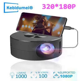 Projektörler Tel Projektörler 180p Mini Projektör 4K Açık Mekan 360 Ev Sineması Projektörleri Sinema USB Video Projektör IOS ANDROIDL240105 için Filmler İçin