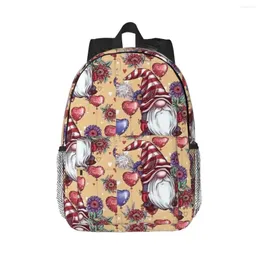 Backpack Flowers With Love From Mr Gnome Teenager Bookbag Fashion Children SchoolBag Laptop Rucksack Shoulder Bag Large Capacity