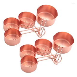 Measuring Tools 16X Rose Gold Stainless Steel Cups And Spoons Engraved Measurements Pouring Spouts & Mirror Polished
