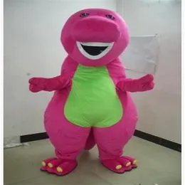 2018 مصنع المهنة المباشرة Barney Dinosaur Mascot Conture Halloween Cartoon Size Size Fant Dress245H