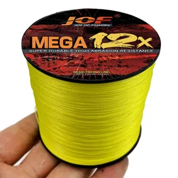 JOF 12x fiskelinje 500m 1000m 12 Strand flätad sladd multifilament PE-linjer för havsfisktråd 25-120 kg 0,16 mm-0,55 mm hav 240108