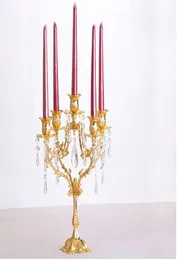 Candelabra w stylu europejskim romantyczny światło świec 3 ramiona 5 obiadu Świecklestick światła świec w domu i stół ślubny deco9361125