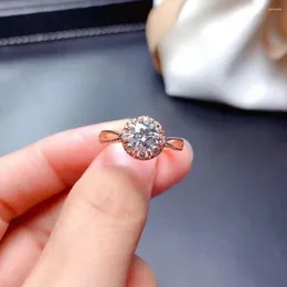 Küme halkaları moda moissanite klasik çiçek tarzı yüzük s925 sterling gümüş d renk vvs ince cazibe düğünleri kadınlar için takılar meibapj fs