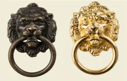 66*40mm Furniture Handles Beast for Lion Head Antique Alloy Handle Wardrobe Drawer Door Retro Decoration 1PCS With Screw3801257