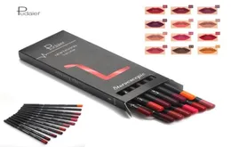 12pcsset Pudaier Professional Lipliner Pencil 키트 방수 방수 윤활제 립 라이너 펜 누드 립 펜슬 화장품 메이크업 404740351