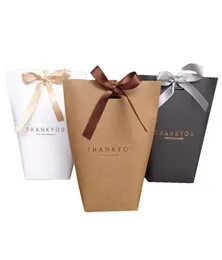 Presentväska tack Merci Present Wrap Paper Bags For Gifts Wedding Favors Box Package Birthday Party Favor Bags7606369