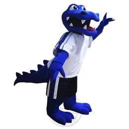 Halloween New Adult Blue Alligator Mascot Costume For Party Carcher Character Mascot Försäljning Gratis frakt Support Anpassning