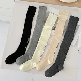 Women Socks Fashion Cotton Long Stockings JK Over Knee Female Stripe Leg Girls Dress Calcetines Medias