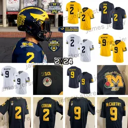 Maglia da calcio 2024 Michigan Wolverines nuovo stile n. 2 Blake Corum n. 9 J.J. McCarthy in magazzino