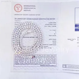 Halsketten Igi-Zertifikate 3 mm Labordiamant-Schmuck 10 Karat echtes Gold Personalisierte Tennis-Halskette und Armband