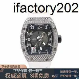 Top ZF Factory RicharsMiller Tourbillon Carbon Fiber Case RM005 Platinum Back Full Diamond Automatic Mechanical Watch