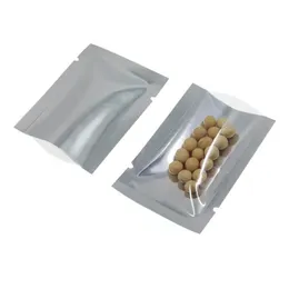 500 Pçs / lote Aberto Top Sacos de Folha de Alumínio Selo Térmico Pacote de Vácuo Saco para Lanche Front Clear Mylar Foil Food Storage Embalagem Bolsa 5x Frqp