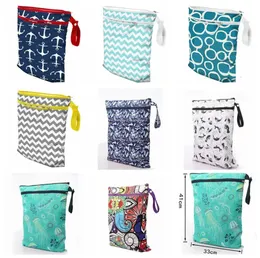 Cartoon Printing Storage Bag Baby Protable Nappy Reusable Washable Wet Dry Cloth Zipper Waterproof Diaper Bag Baby Nappy5792600