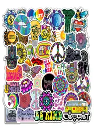 50PcsLot Hippies Stickers Peace and Love Graffiti Sticker for Laptop Skateboard Luggage Motorcycle Waterproof Decal Diary DIY9860243