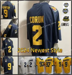 ميشيغان كرة القدم جيرسي ميشيغان ولفيرين 2024 أحدث نمط 'Blake Corum Jersey' NCAA 'J.J. مكارثي جيرسي جديد