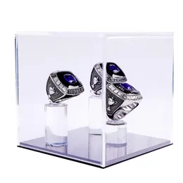 Smyckeslådor 3 Slot Championship Ring Display Case Box Baseball Softball Drop Delivery Packing OT3YI