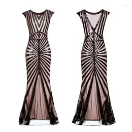 Party Dresses Hawlife 1920s Great Gatsby Dress Long Flapper Vintage Sleeveless Backless Maxi Gown For Prom Cocktail 005