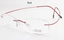 Wholeluxurybrand Silhouette Titanium Rimless Optical Glasses Frame Inga skruvrecepteglass med BAX 9825691