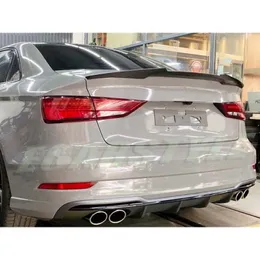 Para 14-20 audi a3 s3 rs3 sedan spoiler tronco lábio m4 estilo fibra de carbono, preto brilhante, primer (sem pintura) feito (escolha a cor para o pedido.)