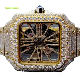Fábrica personalizada passar teste de diamante congelado luxo vvs moissanite relógio de diamante hip hop relógios de diamante completo para homens mulheres