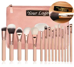 15st Makeup Brushes Set Foundation Blandning Pulverögonskugga Kontur Concealer Blush Makeup Brush Cosmetics Storage Bag Beauty MA3440979