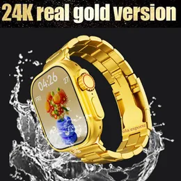 Смотреть Смотреть 8 Ultra Gold Smart Watch Ultra Series 8 NFC Bluetooth Call Men SmartWatch Women 2023 Watch Ultra Wireless Charge для Apple