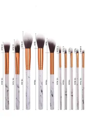 10pcsset Mármore Pincéis de Maquiagem Blush Pó Sobrancelha Delineador Destaque Corretivo Contour Foundation Make Up Brush Set9404278