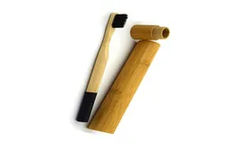100 suporte de escova de dentes de bambu biodegradável com caixa kraft criativo logotipo personalizado natural eco amigável madeira natural viagem ho3709911