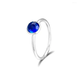 Cluster Rings 925 Sterling Silver September Droplet Ring Sapphir Color Jewelry For DIY Women Party Wedding Birthstone