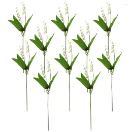 Decorative Flowers 12 Pcs Light House Decorations For Home Lily Of The Valley Stems Artificial