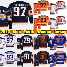 #97 Connor McDavid Reverse Retro Hockey Jersey #29 Leon Draisaitl 99 Wayne Gretzky Evander Kane Ryan Nugent-Hopkins Zach Hyman Brown Cody CE 55