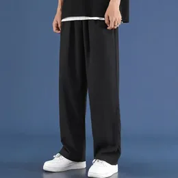 Män is Silk Sweatpants Drawstring Streetwear Harajuku Joggger Trousers Y2K Style Sport Gym Överdimensionerade baggy breda benbyxor 8xl 240109
