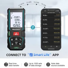 Mileseey medidor de distância a laser d5t fita métrica bluetooth medida inteligente com aplicativo pode plano desenhado à mão em 240109