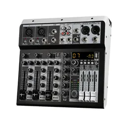 Audio Mixer Sound 2x Mono Stereo Input 4 Channel Digital Mixing Console for DJ Studio Stage Performance 2023 Good 240110