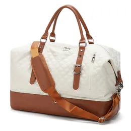 Weekender väskor för kvinnor stor övernattning väska helgen rese duffel väska bära på axel tote canvas väska för reseaffär gym 240109