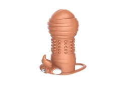 Reusable Full Cover spike Penis Sleeve Ring Delay ejaculation Impotence Erection dildo sleeve for Sex Adult Men GM1393963725