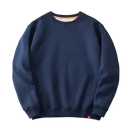 S-6XL Large Size 500G Heavyweight Cashmere Winter Fashion Thicken Warm Men's Pullovers Simple Solid Color Long Sleeve Sweatshirt 240110