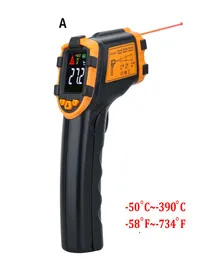 Instrumentos de temperatura Termômetro infravermelho digital Medidor de temperatura a laser Pirômetro sem contato Higrômetro IR Color LCD 9996710