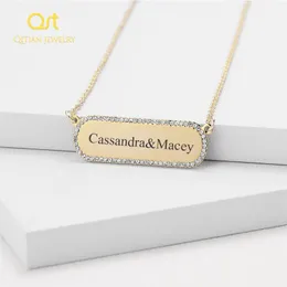 Necklaces Hip hop iced out Custom Name Pendant Necklaces Engraved Any Language Choker pendants women/men jewelry Gift