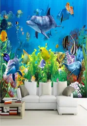 3d carta da parati personalizzata po non tessuto murale adesivo da parete Coral sea world pesce pittura immagine 3d parete della stanza murales carta da parati4144447