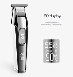 Förpackningspåsar trådlös trimmer kemei Monitor laddar hårklipper verktyg USB Clipper Razor 5 Professional LCD Electric Mens Knsqy 9408355