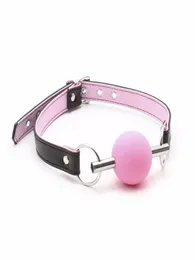 High Quality Mouth Gag Bondage Flirting Sex Toys for Couples Adult Silicone Ball Fetish Latex Oral Fixation Erotic Accessories Y183333676