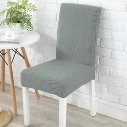 Capa elástica para cadeira de jantar extensível em cor sólida tamanho universal para assento doméstico e sala de estar