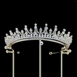 Hair Clips Bridal Tiaras And Crowns For Women Cubic Zirconia CZ Wedding Accessories Bride Diadem Headband Prom Jewelry Headdress