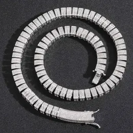 10mm 고품질 힙합 대나무 링크 테니스 체인 목걸이 팔찌 18K 진짜 금 도금 5A 지르콘 남자 보석 세트