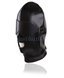 Slave Fetish Restraints eye Mask Head Hood Headgear Blindfold Open Mouth Laceup BDSM Sex Games Toy E945699229