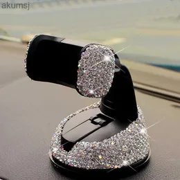 Cell Phone Mounts Holders Crystal Rhinestones Sucker Car Phone Holder Mount Stand GPS Mobile Cell Support For 13 12 Pro Max X 7 8 YQ240110