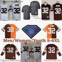 Personalizzato S-6XL 1946-1999 Calcio di ritorno al passato 32 Jim Brown Jersey Stitch 19 Bernie Kosar 14 Otto Graham 21 Eric Metcalf 73 Joe Thomas Lou Groza Leroy Kelly