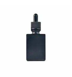 packing bottles 200 pcs 30ml Empty Frost Black Square Glass Bottles With Childproof cap 1oz Glass Dropper Container Eliquid recta3852233